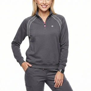 Blousons de travail en molleton à col zippé pour hôpitaux et infirmières, personnalisables en gros (tailles, couleurs, impression de logo, broderie) - Product Image 1