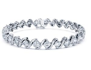 Infinity wave diamond tennis <b>bracelet</b> with round brilliant stones elegant luxury wrist jewelry for timeless graceful fashion - Product Image 2
