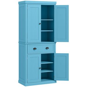 Armadio Dispensa da Cucina Blu Scuro a 4 Ante con 3 Ripiani Regolabili (183 cm) - Product Image 1