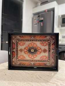 Luxury Durable Eco-Friendly Polished Solid Wooden Handcrafted Rectangle <b>Serving</b> <b>Tray</b> <b>Handles</b> Coffee Table Party Wedding Birthday - Product Image 2