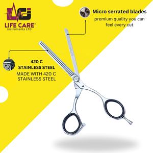 Ciseaux de texturage professionnels de haute qualité, modèle fin, pour un texturage lisse et précis, par Life Care Instr. - Product Image 4