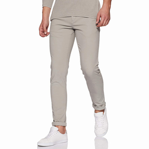 Men's Skinny Fit Quick Dry Pants Solid Color Zip Fly Mid Waist Breathable Polyester Trousers for All Seasons - Product Image 2