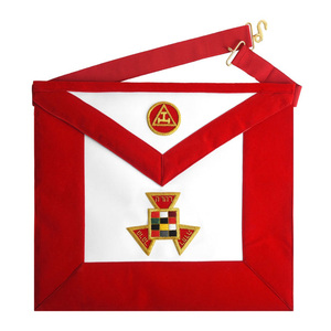 Grand High Priest Royal Arch <b>Apron</b> Red <b>White</b> Gold Fringe Chains Laurel Embroidery Custom Masonic Chapter Regalia Wholesale - Product Image 3