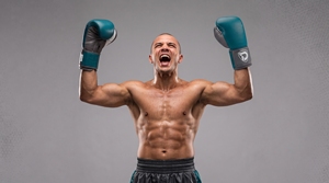 Dumela Genuine Leather Boxing Gloves Teal with <b>White</b> <b>Laces</b> and Logo Patch - Product Image 6