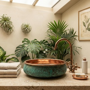 copper sink antibacterial surface copper <b>basin</b> hygienic use copper sink safe material copper <b>basin</b> chemical free copper sink - Product Image 5