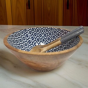Bol en bois pour salade de fruits, bol de service et de mélange, article de restauration domestique, vaisselle de style simple, décoration de table, bols de service alimentaire - Product Image 3