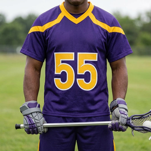 Maillot de lacrosse en polyester pour hommes, coupe athlétique, vêtements de sport performants pour l'entraînement et les matchs d'équipe, vente en gros - Product Image 2