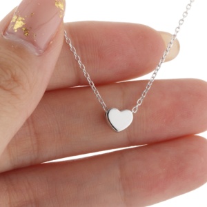 Joyería de plata 925 plata esterlina corazón colgante collar mujer chapado en oro plata joyería collar mujeres niños joyería - Product Image 2