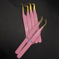Pinset Bulu Mata Profesional Volume Lash - Baja Tahan Karat Kelas Bedah, Pegangan Kuat, Alat Ekstensi Bulu Mata Grosir