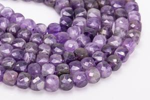 ลูกปัดอเมทิสต์ทรงลูกบาศก์เจียระไน ลูกปัดพลอยแท้ธรรมชาติ ขนาด 15 นิ้ว 7.5 นิ้ว จำนวนมาก ขายส่งสำหรับทำเครื่องประดับ - Product Image 2