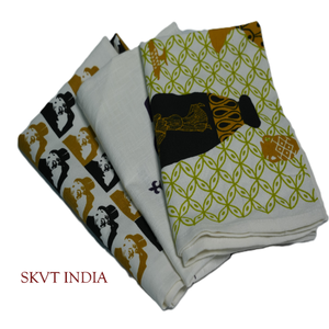 Essuie-tout en coton et lin 100 % biologique, emballage en bande, facilement absorbant, tricoté, imprimé floral, recyclable, réutilisable, jetable pour la cuisine - Product Image 4