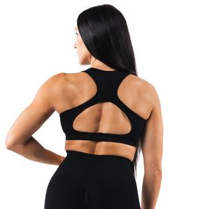 Women's Contour Sports <b>Bra</b> Black <b>Open</b> Back Fitness <b>Bra</b> Breathable Stretch Training Running Exercise Athletic Performance Wear - Product Image 2