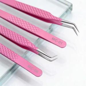 Pince à épiler chirurgicale MORJE en acier inoxydable rose avec pointe lisse, outils de précision pour une utilisation détaillée - Product Image 3