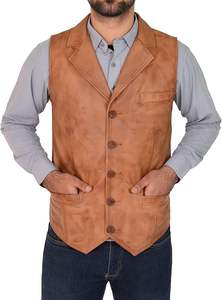 Gilet en cuir pour homme de haute qualité, mode hiver, avec logo, respirant, fabriqué au Pakistan, prix de gros - Product Image 4