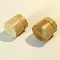 Vente en gros directe d'usine, pot en verre coloré écologique personnalisé, bouchon à vis en bambou naturel à l'épreuve des enfants, poudre libre, crème pour le soin de la peau