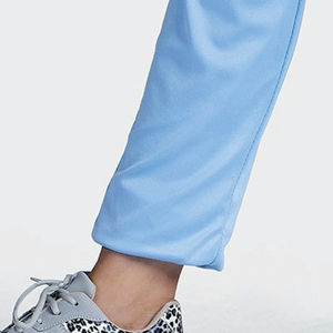 Pantalon en satin bleu clair pour femme, longueur cheville, couleur unie, coupe classique, taille élastique, décontracté, pour l'été - Product Image 4