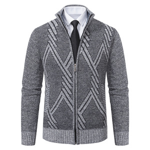 2025 Fashion New Designer Custom <b>Men's</b> Winter Casual Front Logo Thick Anti-Pilling Knitting <b>Cardigan</b> Sweater 100% Polyester - Product Image 6