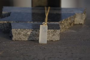 Raw Selenite Crystal Pendant Healing Necklace Natural Stone Spiritual Jewelry Minimalist Unisex Dainty Gift - Product Image 3