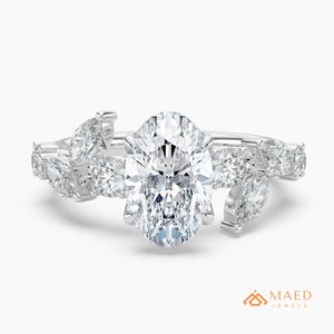 925 Sterling Silver Oval Cut Moissanite Cluster Engagement <b>Ring</b> Luxury Bridal Jewelry Gift Women USA Trend - Product Image 1