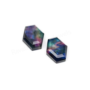 <b>Abalone</b> <b>Shell</b> Quartz Hexagon Step Cut High Polish 10x16mm Loose Cabochon Flatback Gemstone Jewelry Making Charm Pendant Necklace - Product Image 4