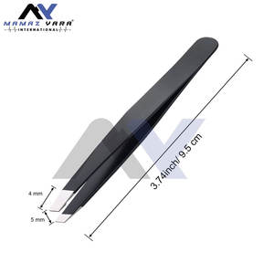 Pinces à épiler en acier inoxydable à pointe inclinée, pour poils du visage et sourcils, lot de 5 pinces à épiler pour hommes et femmes, couleur noire - Product Image 4