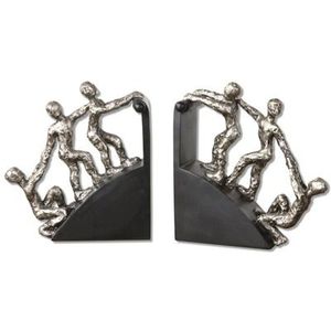Nordic Style Heavy Duty White Marble Base Gold Metal Music <b>Note</b> Bookends Decorative <b>Book</b> Stoppers Ends for Bookshelves - Product Image 6