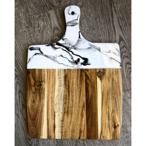 Unique Ocean Wave Epoxy Resin Wood Cutting Board Durable Handcrafted <b>Kitchenware</b> & Customizable Logo Charcuterie Cheese Board - Product Image 3