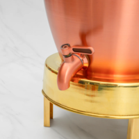 Pichet à Boissons Grande Capacité 100% Cuivre Écologique avec Couvercle, Finition Moderne, Idéal pour la Maison et les Mariages