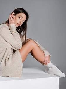 Chaussettes d'hiver décontractées pour hommes de qualité supérieure, respirantes, confortables, en tricot Spandex/Nylon, résistantes aux déchirures, personnalisables, couleur unie - Product Image 5