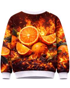 Sudadera Personalizada con Estampado 3D de Cítricos Rojos Flameantes, Cuello Redondo, Estilo Casual para Hombre, Sublimación Personalizada, Ropa Urbana - Product Image 5