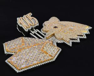 Pendentif personnalisé en moissanite 3D avec logo, bijoux hip-hop, pendentif en argent 925 de luxe avec lettres et chiffres glacés, pendentif unique personnalisé pour homme en or - Product Image 6