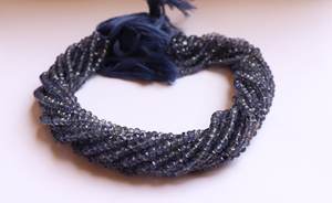 Perles d'iolite naturelle facettées en forme de rondelle 4-4,5 mm, perles de pierres précieuses d'iolite, perles d'iolite facettées en forme de rondelle pour la fabrication de bijoux - Product Image 4