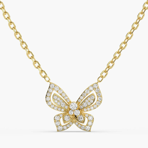 สร้อยคอจี้เพชรแล็บโรสโกลด์ 14KT สำหรับผู้หญิง - Product Image 3