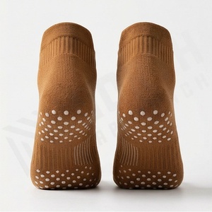 Ankle <b>Socks</b> Solid Brown Cotton Bamboo Fiber Breathable Knitted Casual Daily Wear Adult Autumn Season - Product Image 2