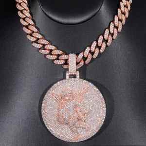 Colgante de Lujo con Diseño de Conejo, con Incrustaciones de Moissanita de 12 Quilates, en Plata 925 Chapada en Oro, Joyería Hip Hop con Brillo de Diamantes, Unisex - Product Image 1