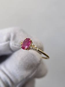 Bague en rubis rose naturel, argent sterling 925 plaqué or 14 carats, style vintage, pour votre partenaire - Product Image 3