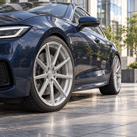Jante forgée à dix rayons, face usinée, finition argentée, concave peu profonde, 18-22 pouces, 5x112 5x114.3, en alliage 6061-T6 pour BMW Audi Mercedes-Benz