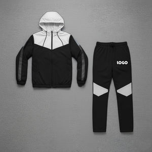 Customized Hooded Windbreaker Shorts Reflective Lining Different Colors Panels Trouser <b>Jacket</b> 100% Cotton Lightweight Windproof - Product Image 1