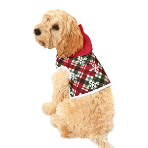 Christmas <b>Dog</b> <b>Coat</b> with Hood Red Green Winter Cotton <b>Warm</b> Classic Style Comfortable Fit - Product Image 4
