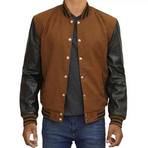 Classic American Premium <b>Men's</b> Varsity Letterman <b>Baseball</b> Bomber <b>Jacket</b> Custom Wool/Polyester Windproof Breathable Streetwear - Product Image 1