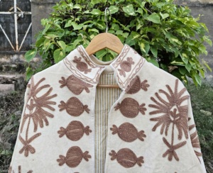 Chemise de nuit imprimée pour femme à col mandarin, manches longues, en coton et fibre de bambou, décontractée, pour l'été et l'automne, tricotée, idéale comme cadeau - Product Image 2