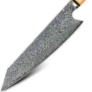 Cuchillo de Chef SHEARS BEAUTY de Acero Damasco Grado A+ con Mango de Resina Azul e Incrustaciones de Madera, Diseño Personalizable - Product Image 2