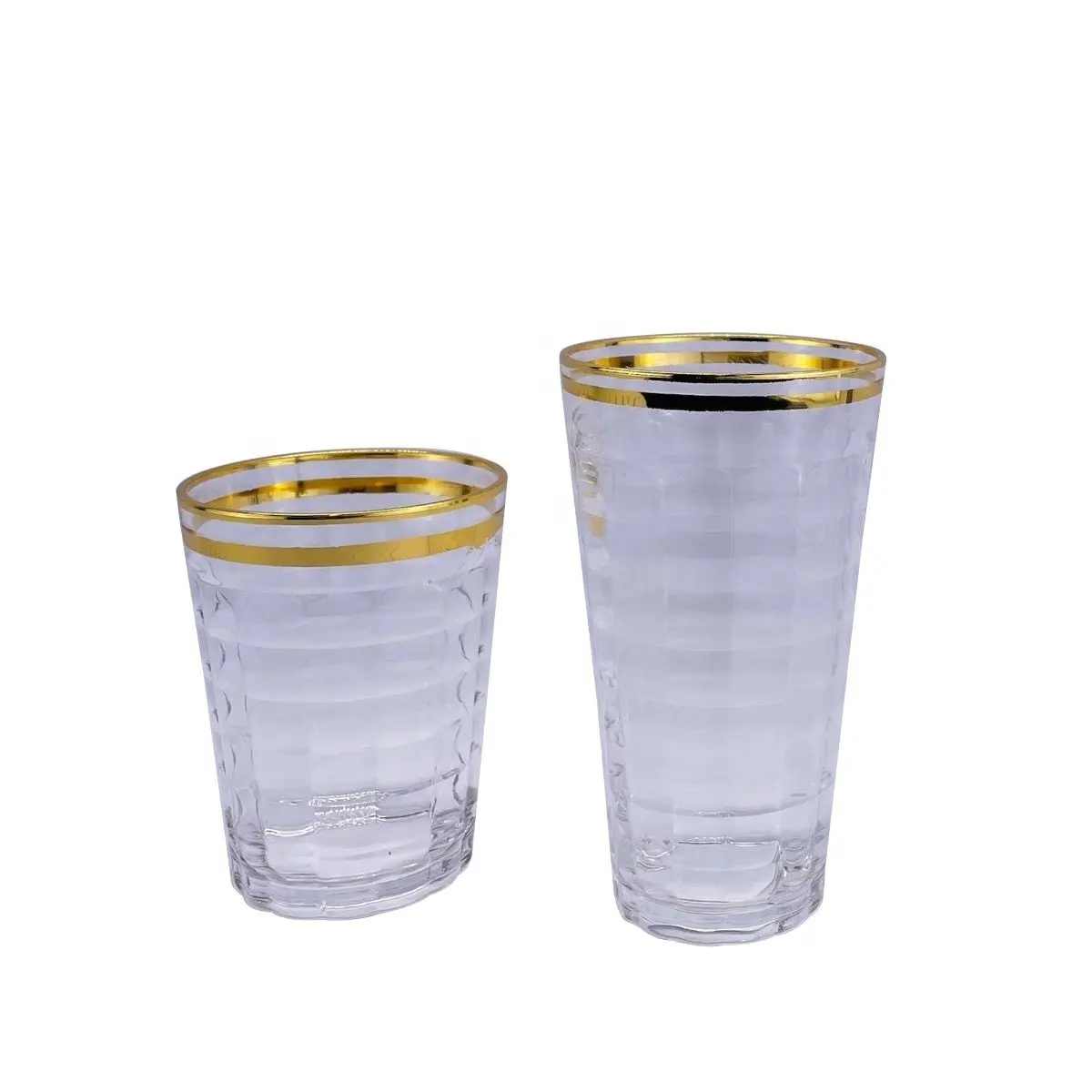 Vaso con borde dorado de plástico acrílico de cubitos de hielo