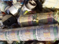 FILM PLASTIK BOPP (PP - POLYPROPYLENE), (WARNA CAMPUR) BAL dan GULUNG SAMPAH LIMBAH untuk DAUR ULANG.