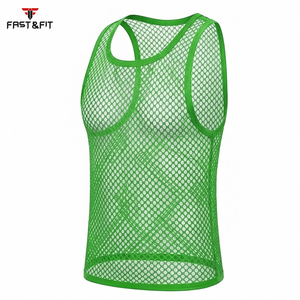 Factory Price Breathable Quick Dry Eco-Friendly Plain Dyed Men Sports <b>Mesh</b> Sleeveless Tank <b>Top</b> Summer - Product Image 2
