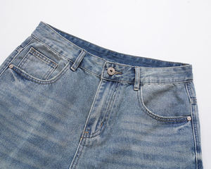 Jean en denim pour homme personnalisé 14 OZ, coupe bootcut, délavé effet vintage Whisker Monkey, respirant, couleur unie, écologique, séchage rapide, vente en gros - Product Image 4