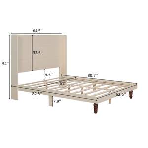 Elegante letto con testiera alta, testata alta da 54 ", alta qualità, Design confortevole con schienale alto, ideale per leggere o rilassarsi, regina - Product Image 5