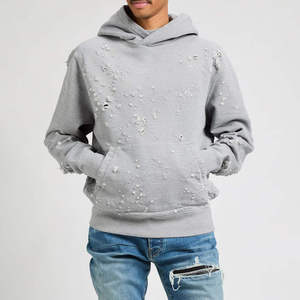 Sudadera con Capucha para Hombre, Diseño Personalizado, Algodón/Felpa, Parches con Letras Bordadas en 3D, Corte Regular, Estilo Vintage, Lavado Ácido, Patrón a Cuadros - Product Image 5