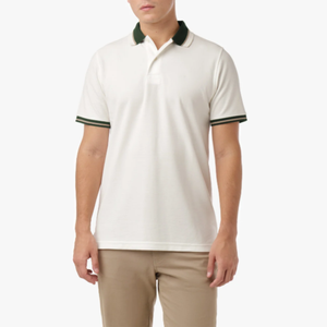 Camisa Polo para Hombre 100% Algodón con Cuello de Botones, Colores en Contraste y Detalle de Rayas, Tejido de Punto Transpirable, Suministro ODM - Product Image 1