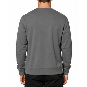 Sweat-shirt gris à col rond pour homme, 100 % coton tricoté, coupe classique, couleur unie, pull décontracté, style automne 2026, vente en gros - Product Image 4